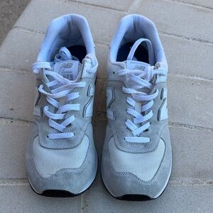 New Balance 574 Classic Gray and White Sneakers